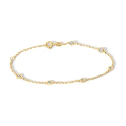 Sale Forgylt sølvarmbånd med cubic zirkonia 17+3 cm Armbånd