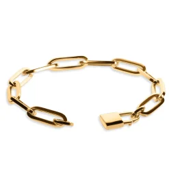 Best Forgylt sølvarmbånd med hengelås Armbånd