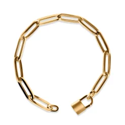 Best Forgylt sølvarmbånd med hengelås Armbånd