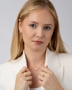 Hot Forgylt sølvørepynt hengende cubic zirkonia Ørepynt