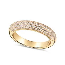 Sale Forgylt sølvring med cubic zirkonia Ringer