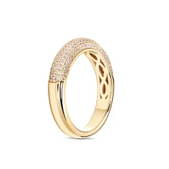 Sale Forgylt sølvring med cubic zirkonia Ringer