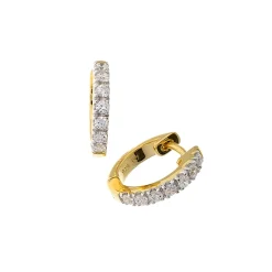 Clearance Forgylte øreringer med cubic zirkonia 13,7 mm Ørepynt
