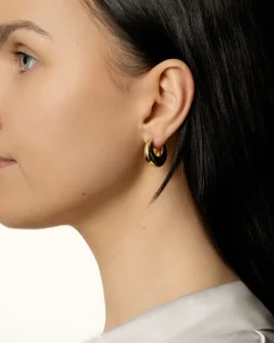 Fashion Forgylte sølvcreoler 20 mm Ørepynt