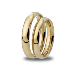 Fashion Giftering 4 mm gult gull spissoval Ringer