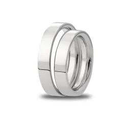 Hot Giftering klassisk flat 4 mm i hvitt gull Ringer
