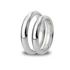 Hot Giftering Promise hvitt gull 4 mm buet/komfort profil Ringer