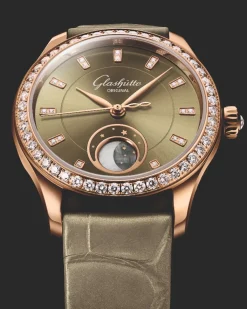 Clearance Glashütte Original Serenade Luna 32,50 mm rødt gull Klokker Med Diamanter | Til Henne