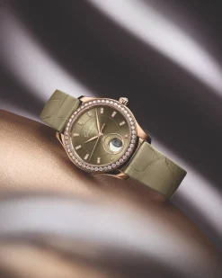 Clearance Glashütte Original Serenade Luna 32,50 mm rødt gull Klokker Med Diamanter | Til Henne