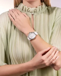 Best Glashütte PanoMatic Luna med diamanter grå perlemor 39 mm Til Henne