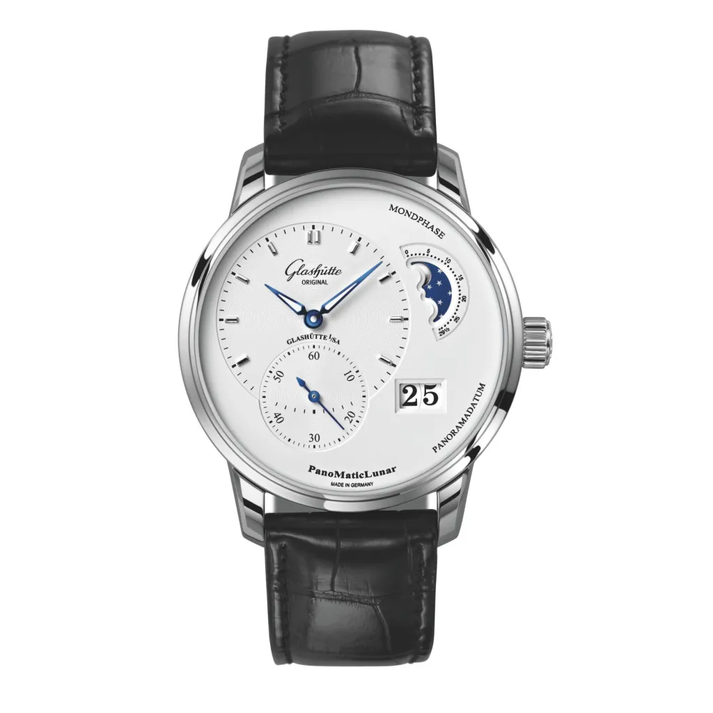 Online Glashütte PanoMaticLunar sølv 40 mm Til Han