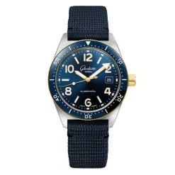 Clearance Glashütte SeaQ blå 39 mm Dykkerklokker | Til Han