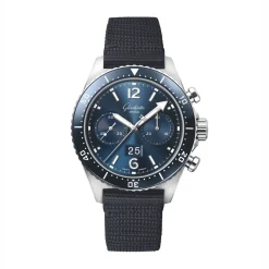 Discount Glashütte SeaQ Chronograph blå 43 mm Dykkerklokker | Til Han