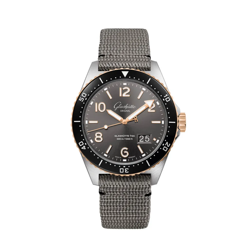 Discount Glashütte SeaQ Panorama Date grå 43,2 mm Til Han