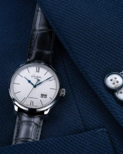 New Glashütte Senator Excellence Panorama Date sølvfarget 40 mm Dressklokker | Til Han
