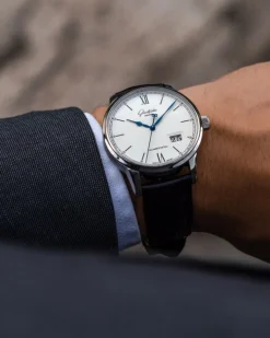New Glashütte Senator Excellence Panorama Date sølvfarget 40 mm Dressklokker | Til Han