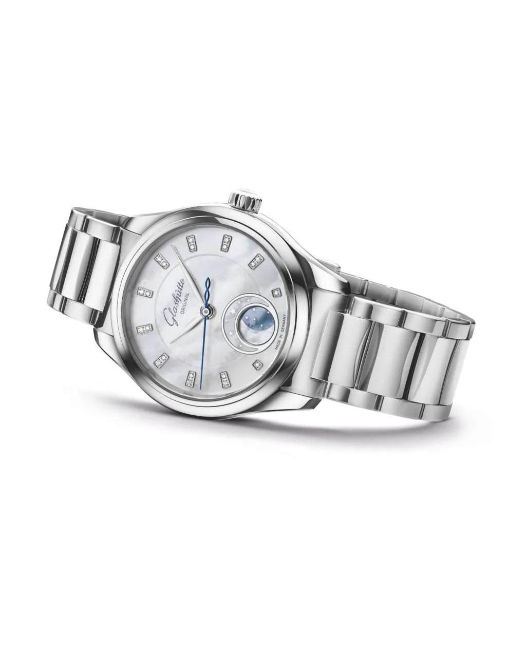 Fashion Glashütte Serenade Luna med perlemor og stållenke 32,5 mm Klokker Med Diamanter | Til Henne