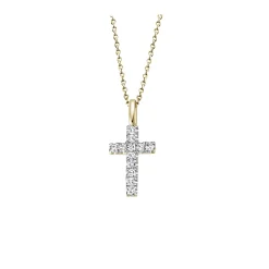 Best Gullanheng med diamanter kors 0,08 ct Halssmykker