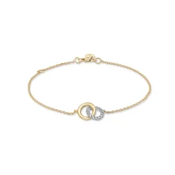 New Gullarmbånd med diamanter 0,10 ct tofarget Armbånd
