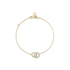 New Gullarmbånd med diamanter 0,10 ct tofarget Armbånd