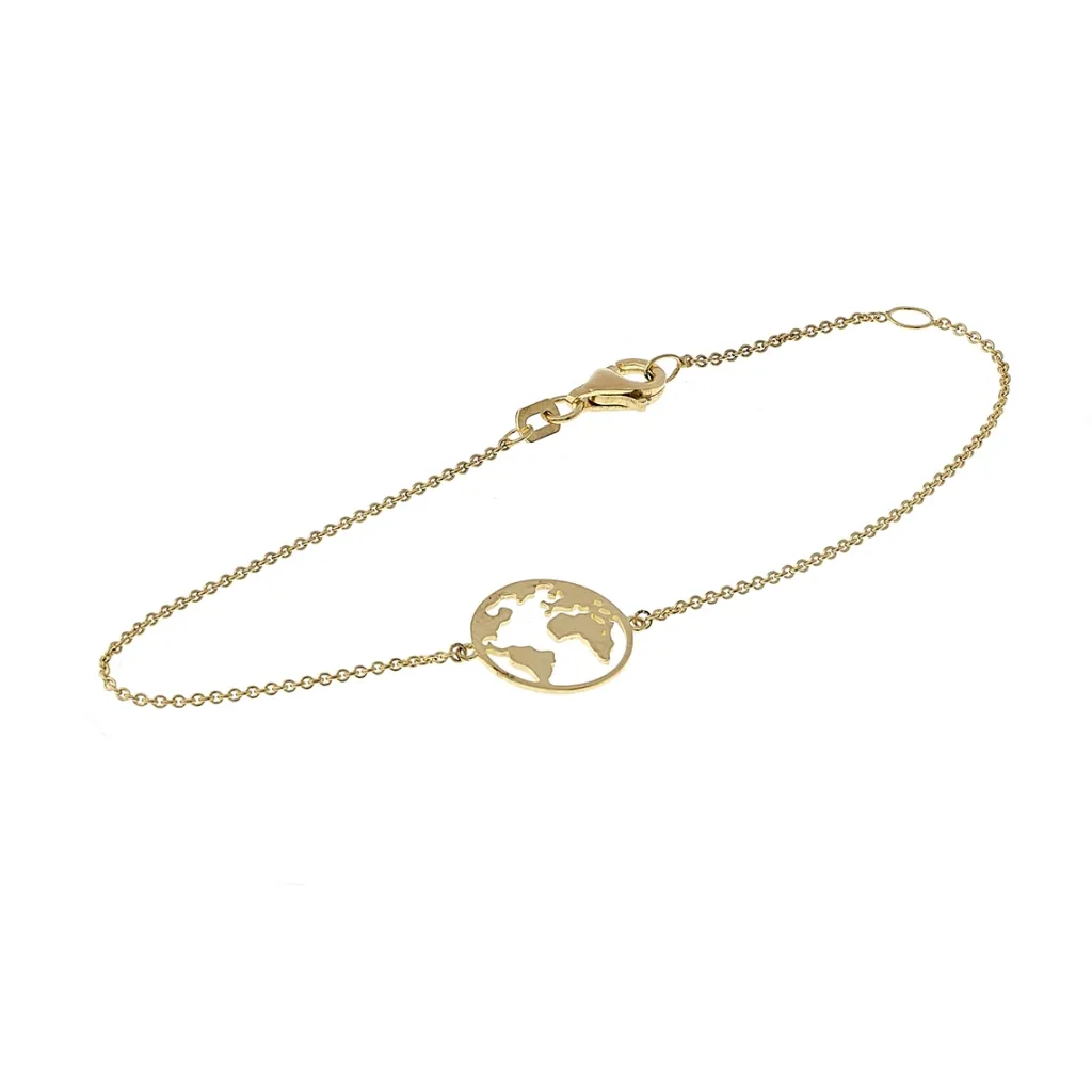 Clearance Gullarmbånd med verdenskart Armbånd