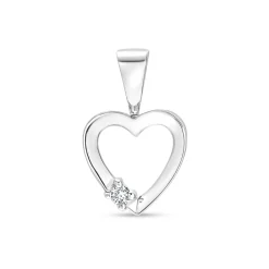 Online Gullhjerte med 0,02 ct diamanter Halssmykker