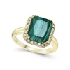 Discount Gullring med grønn malakitt og diamanter 0,13 ct Ringer