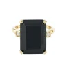 Best Gullring med sort agat og diamanter 0,06 ct Ringer