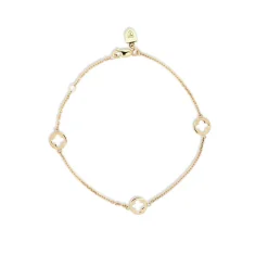 Outlet Gult gull armbånd med firkløver Armbånd