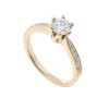 Sale Gult gull diamantring Elegance Exclusive 0,90 ct TW/VS Ringer
