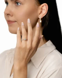 Sale Gult gull diamantring Elegance Exclusive 0,90 ct TW/VS Ringer