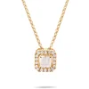 Clearance Gult gull diamantsmykke baguette og brillianter 0,20 ct med halskjede Halssmykker