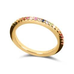 Best Gult gull ring multicolor safirer 0,26 ct Ringer