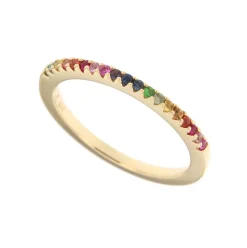 Best Gult gull ring multicolor safirer 0,26 ct Ringer