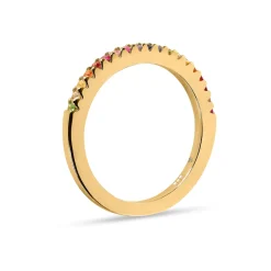 Best Gult gull ring multicolor safirer 0,26 ct Ringer