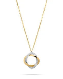 Discount Halssmykke i gult gull med anheng med diamanter 0,17 ct Halssmykker