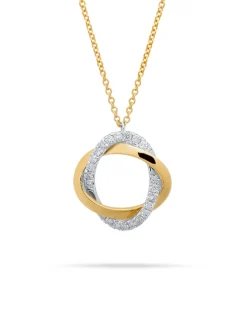 Discount Halssmykke i gult gull med anheng med diamanter 0,17 ct Halssmykker