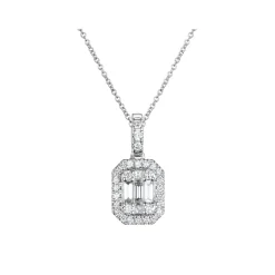 Discount Halssmykke i hvitt gull med diamanter 0,45 ct Halssmykker