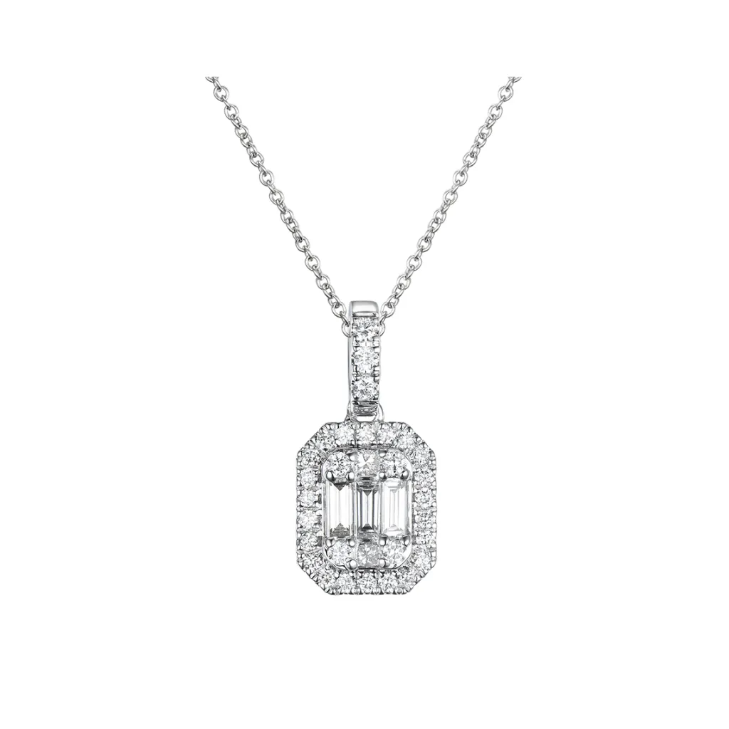 Discount Halssmykke i hvitt gull med diamanter 0,45 ct Halssmykker