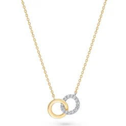 New Halssmykke i hvitt og gult gull med diamanter 0,10 ct Halssmykker