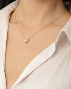 Fashion Halssmykke med diamantanheng i gult gull 0,50 ct Halssmykker