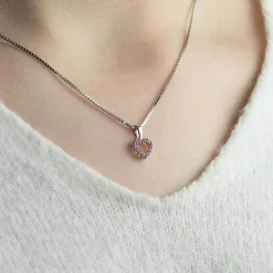 New Hjerteanheng rosa safirer Halssmykker