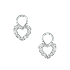 Discount Hjerteformede Joy charms i hvitt gull med diamanter 0,20 ct Ørepynt