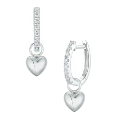 Clearance Hjerteformede Joy charms i hvitt gull Ørepynt