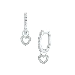 Discount Hjerteformede Joy charms i hvitt gull med diamanter 0,20 ct Ørepynt