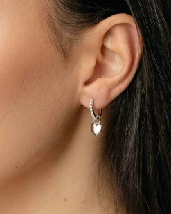 Clearance Hjerteformede Joy charms i hvitt gull Ørepynt