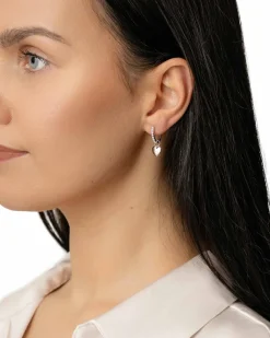 Clearance Hjerteformede Joy charms i hvitt gull Ørepynt