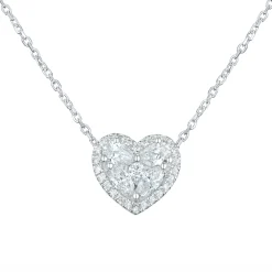 Sale Hjerteformet diamantsmykke med pear-cut og navette-slip 0,53 ct Halssmykker
