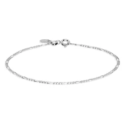 Outlet Hvitt gull armbånd Figaro Armbånd