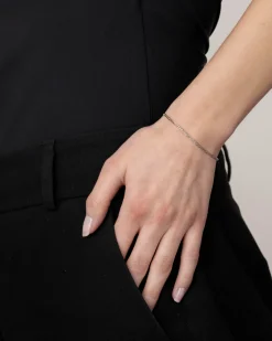 Outlet Hvitt gull armbånd Figaro Armbånd